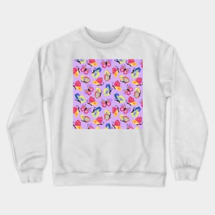 Butterflies Purple Crewneck Sweatshirt